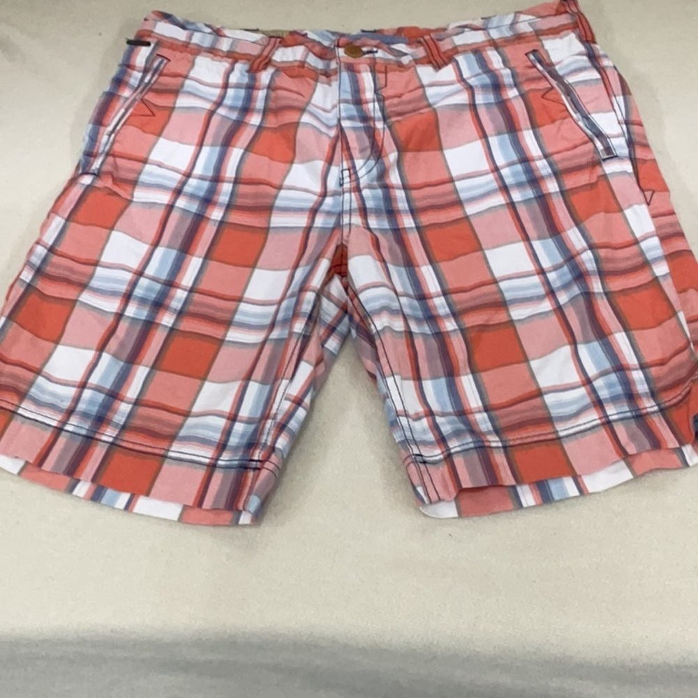 Guess Men’s Red Plaid Shorts